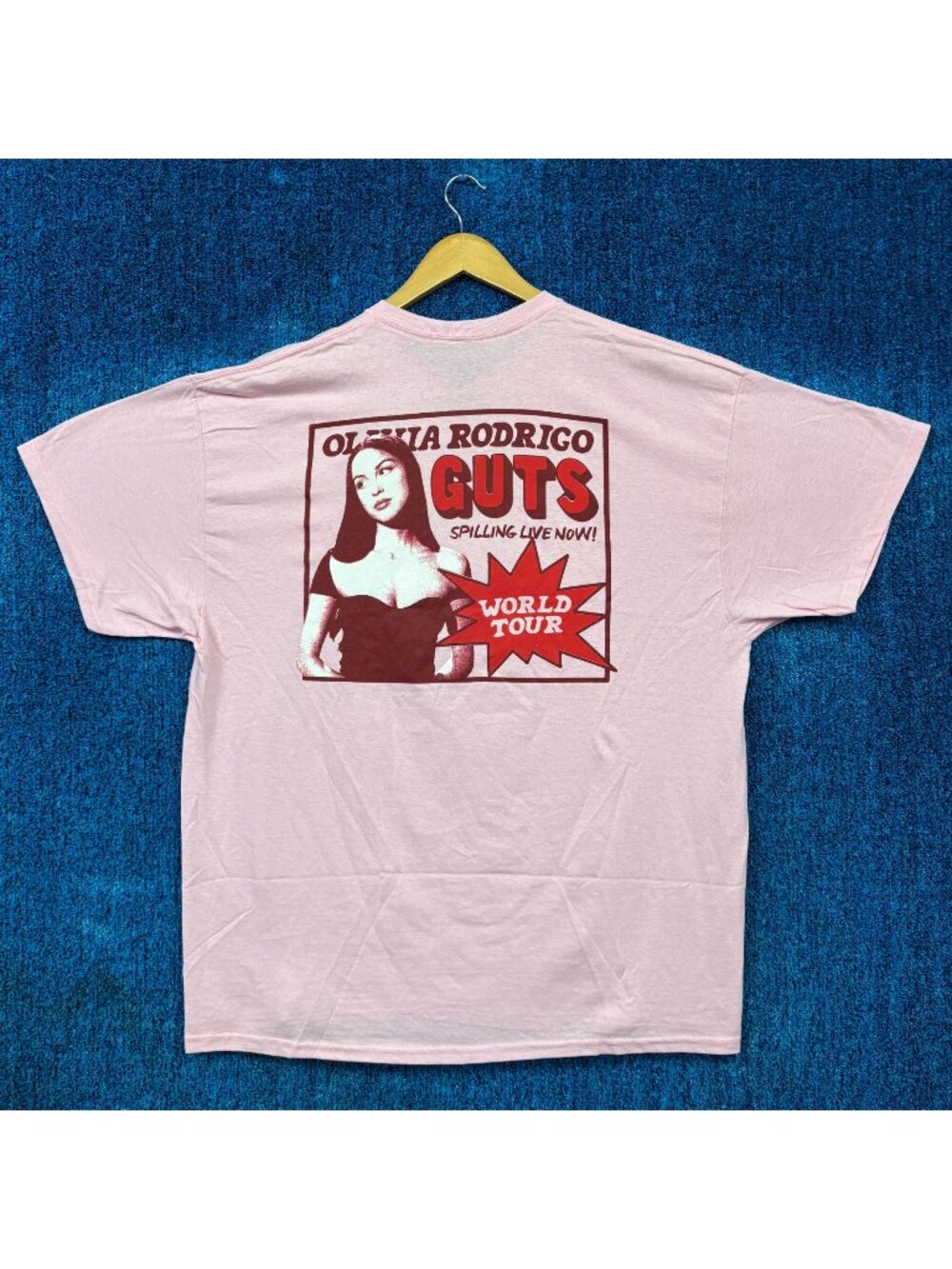 Olivia Rodrigo Guts Tour Pink T-Shirt Size XXL